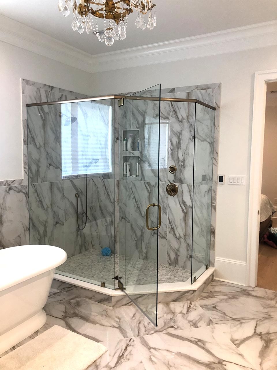 4 Panel Custom Shower Doors by Reliable Glass & Mirror